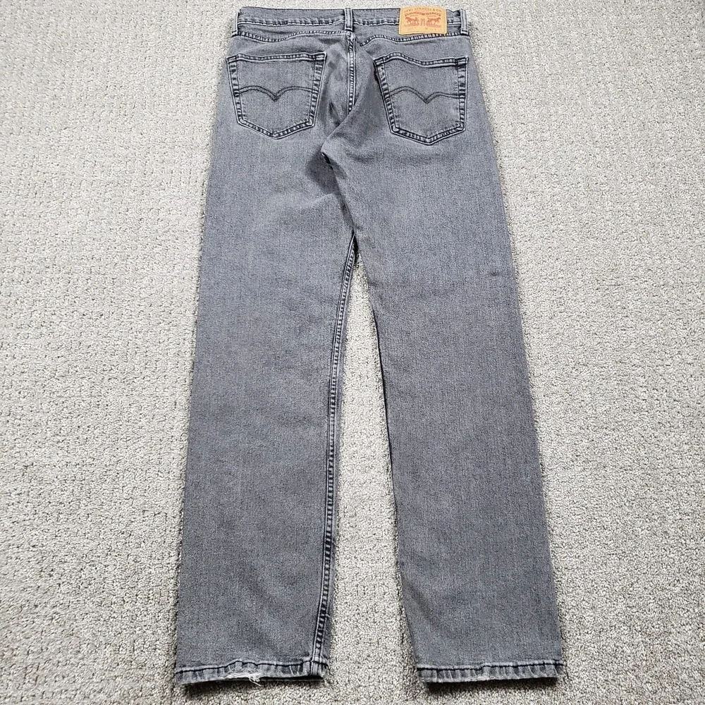 Levi's Jeans Mens 32x32 Gray 505 Regular Straight Faded Black Denim Distressed